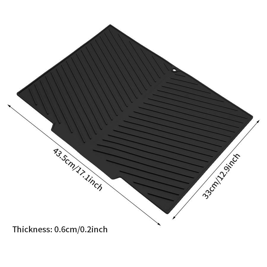 

1PC heat insulation mat table silicone drain mat non-slip thickening multi-functional high temperature and anti-hot mat pan mat (black,L) чорний