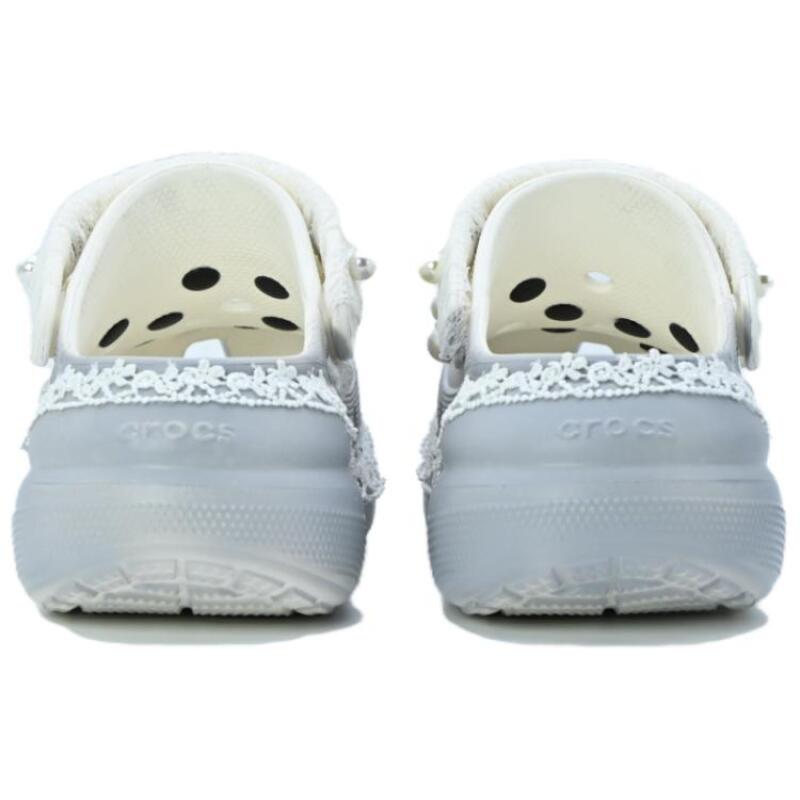Crocs Crush Clog Silber Barock Exquisite Ästhetik Lochschuhe Gleich für Männer und Frauen Premium Grau