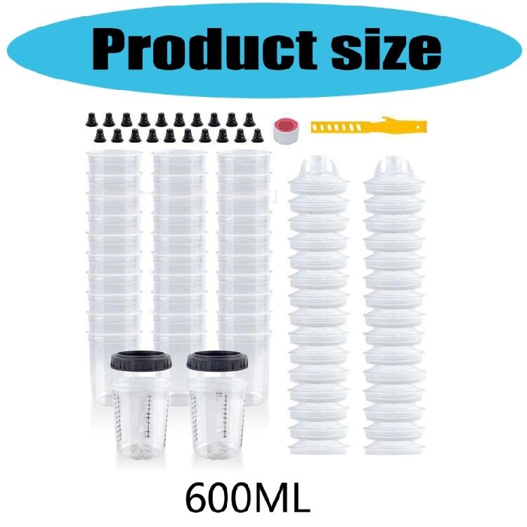 Vasos Desechables para Preparación de Pintura Taza Mezcladora para Pistola de Pintar con Escala de Medición Para Pintura Automotriz Fácil de Usar