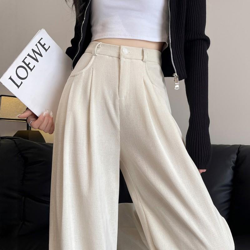 Womens Corduroy Straight Leg Trousers High Waist Wide Pants Fall Winter 2026 Plus Size Comfortable Casual
