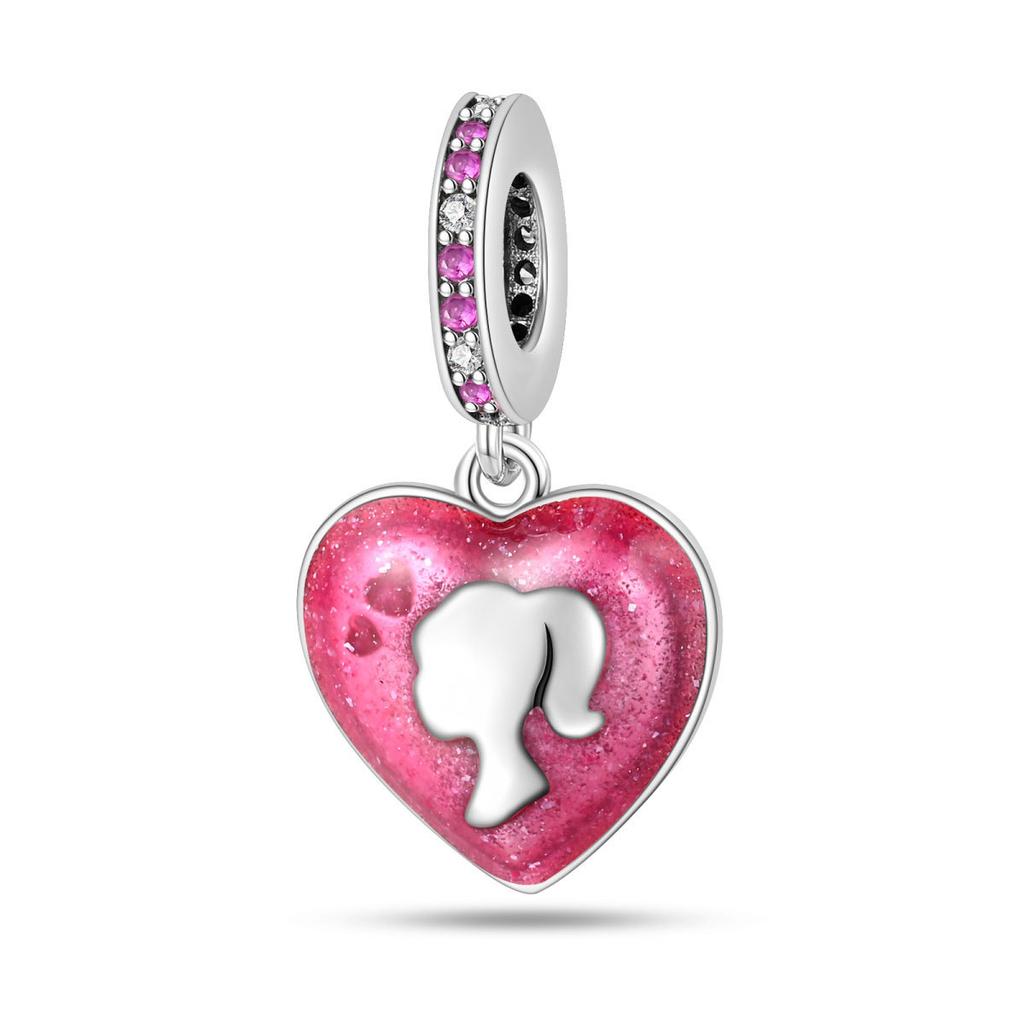 S925 Silver Pink Aesthetic DIY Bracelet Kit With 925 Silver Charms Beads And Pendants For Girls