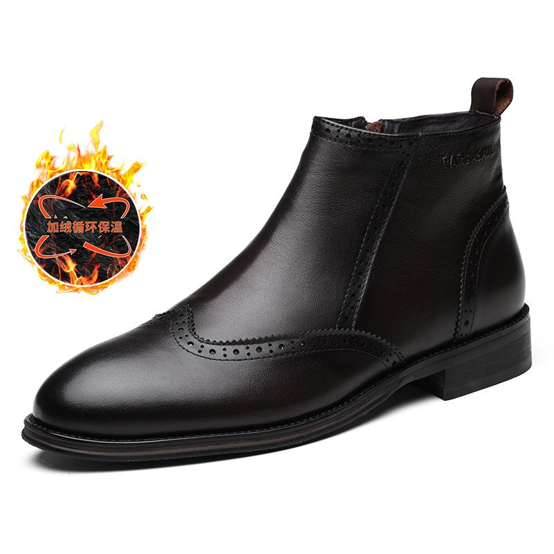 

Зимние ботинки челси мужские кожаные короткие ботинки британский винтаж средние мартинсы Брок мужские высокие кожаные ботинки прилив 44