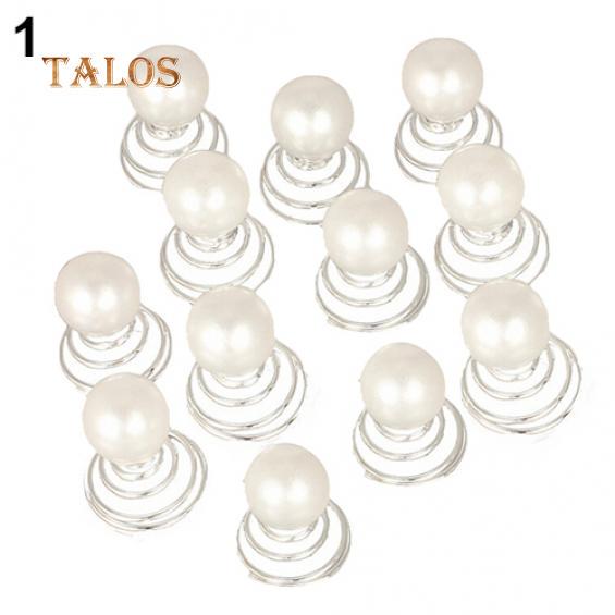 12x Wedding Bridal Hair Pins Crystal Stone Twists Coil Flower Swirl Spiral Hairpins Hairs Trinket