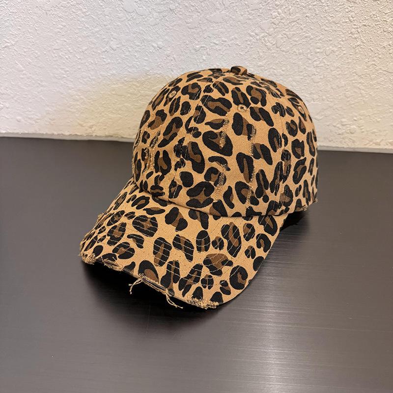 

Y2k Leopard Print Hole Baseball Caps Unisex Spring Autumn Outdoor Casual Sport Hats Women Fashion Sunscreen Sun Hat жовтий