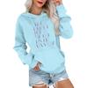 Women's Casual Comfortable Neck Hooded Long Sleeve Christmas Print Warm Sweatshirt
