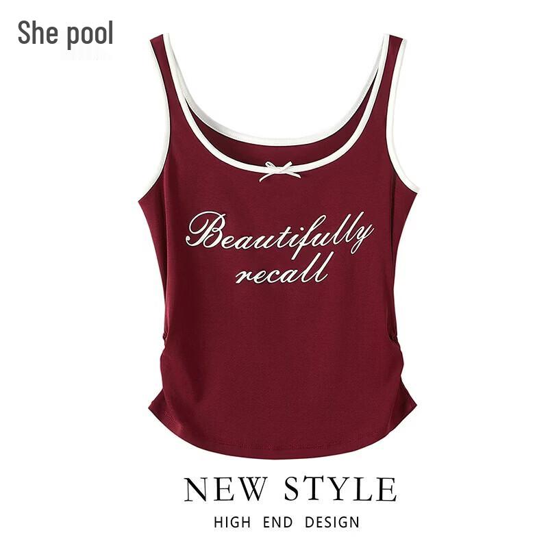 Contrast Letter Print Camisole Vest M