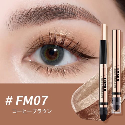 FOMIX Two-Color Eyeshadow Stick Colorful Quick Makeup A double-ended eyeshadow stick that shapes and brightens the contours FM07#Coffee Brown