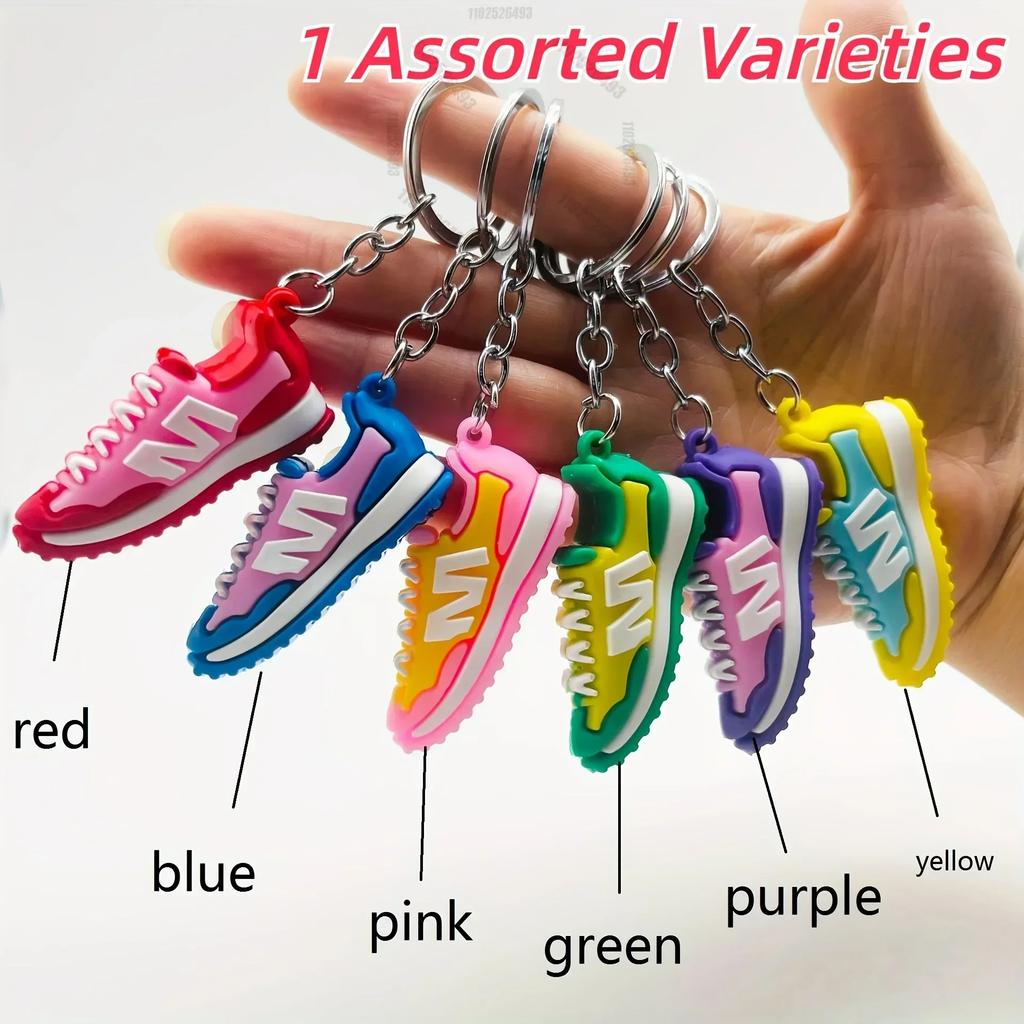 1Pcs Creative Simulation Mini Sports Shoes Silicone Keychain Pendants For Car Key Bag Phone Case Ornament Men Women Keyring Gift