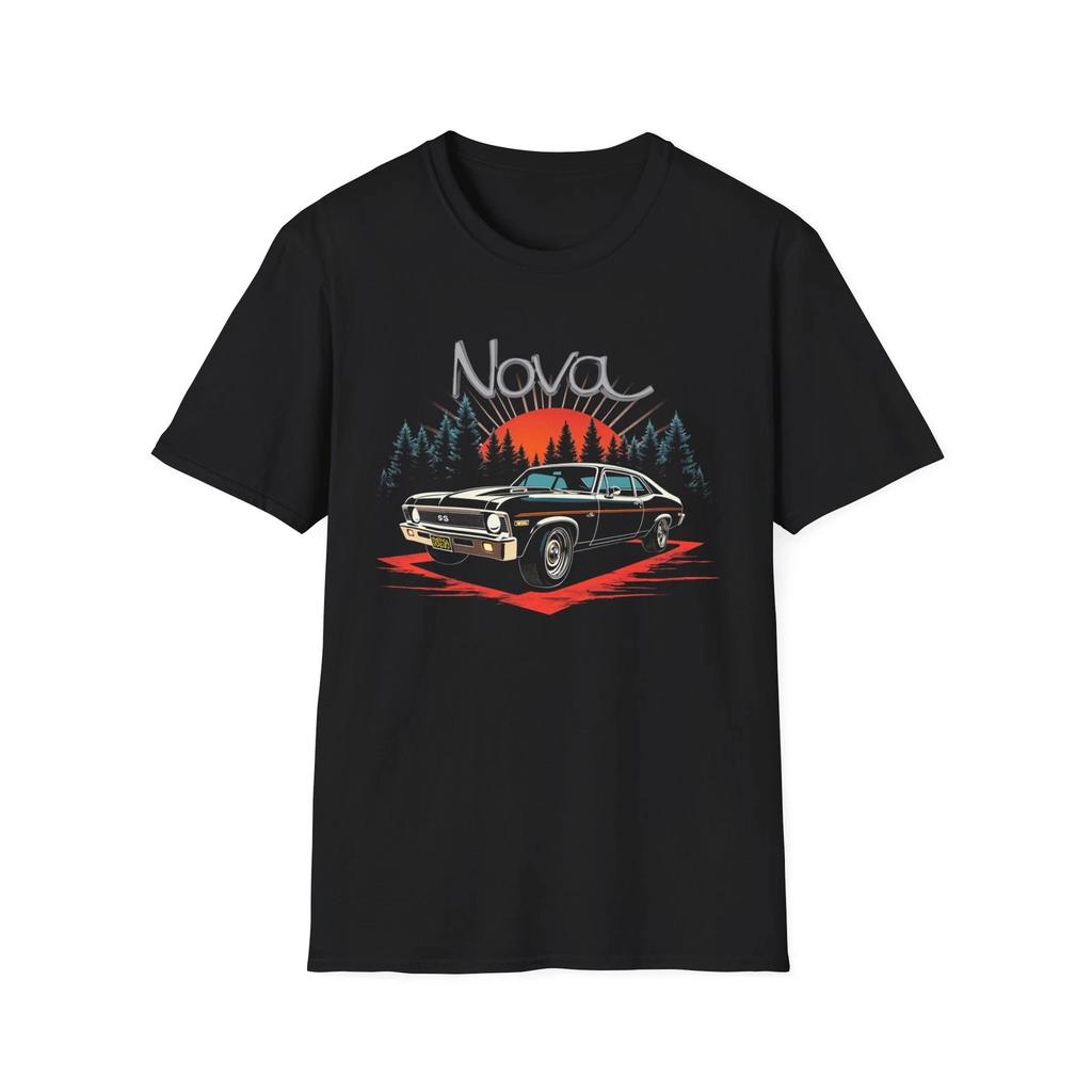 1972 Chevy Nova SS T-Shirt Classic Muscle Car Sunset Graphic Retro Chevy Tee