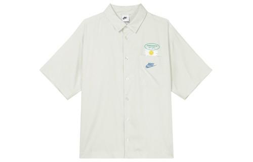 Nike Embroidered Logo Short Sleeve Button-Up Shirt HJ3956-091 L светло-зеленый