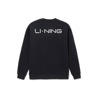 Li Ning China Li Ning Sweatshirts Unisex Black Crew Neck Moderate Regular AWDRF49-1