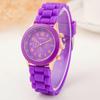 Geneva Three-Eye Silicone Watch: Fashionable Style for Ladies