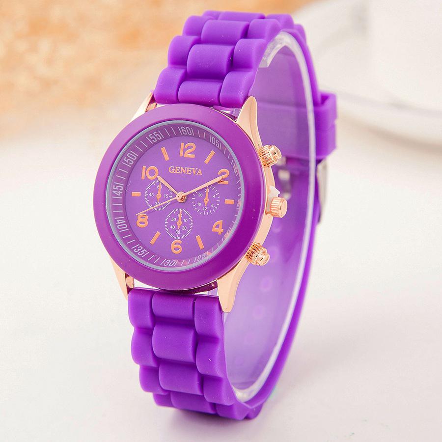 Geneva Three-Eye Silicone Watch: Fashionable Style for Ladies