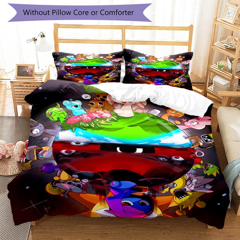 3pcs Sprunki8 pattern bedding set duvet cover set includes duvet cover &pillowcases, perfect all season bedroom decoration & gift
