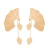 Women Dangle Textured Earrings Ginkgo Leaf Chunky Dangle Earrings Jewelry Gifts