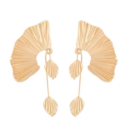 Women Dangle Textured Earrings Ginkgo Leaf Chunky Dangle Earrings Jewelry Gifts
