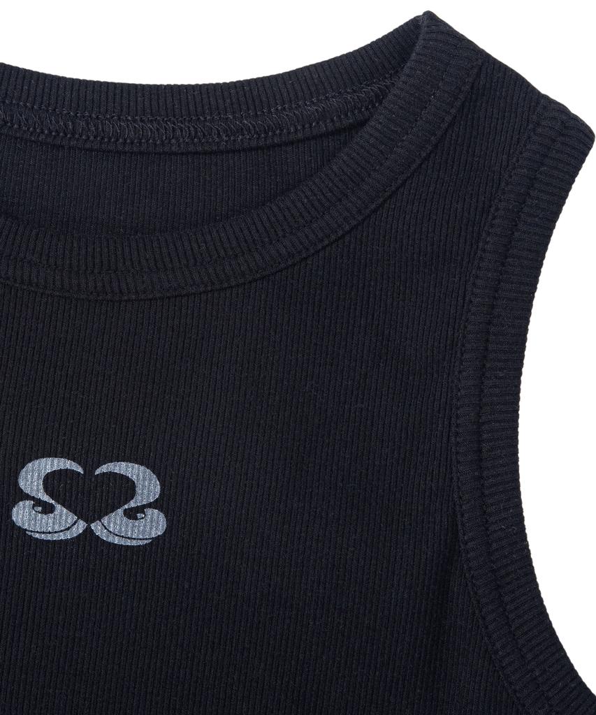 MISSLULZ Lace Tail Sleeveless Black Charcoal