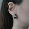 Silver Earrings with Nano Sapphire 3.95ct (2189107)