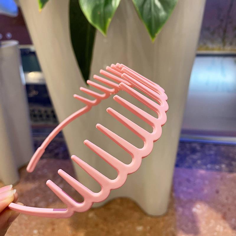 Koreanische Damen Haarkamm Rutschfestes Stirnband Kunststoff U-Form Haarreifen Einfarbig Feste Zähne Haarbänder Kopfschmuck Haaraccessoires