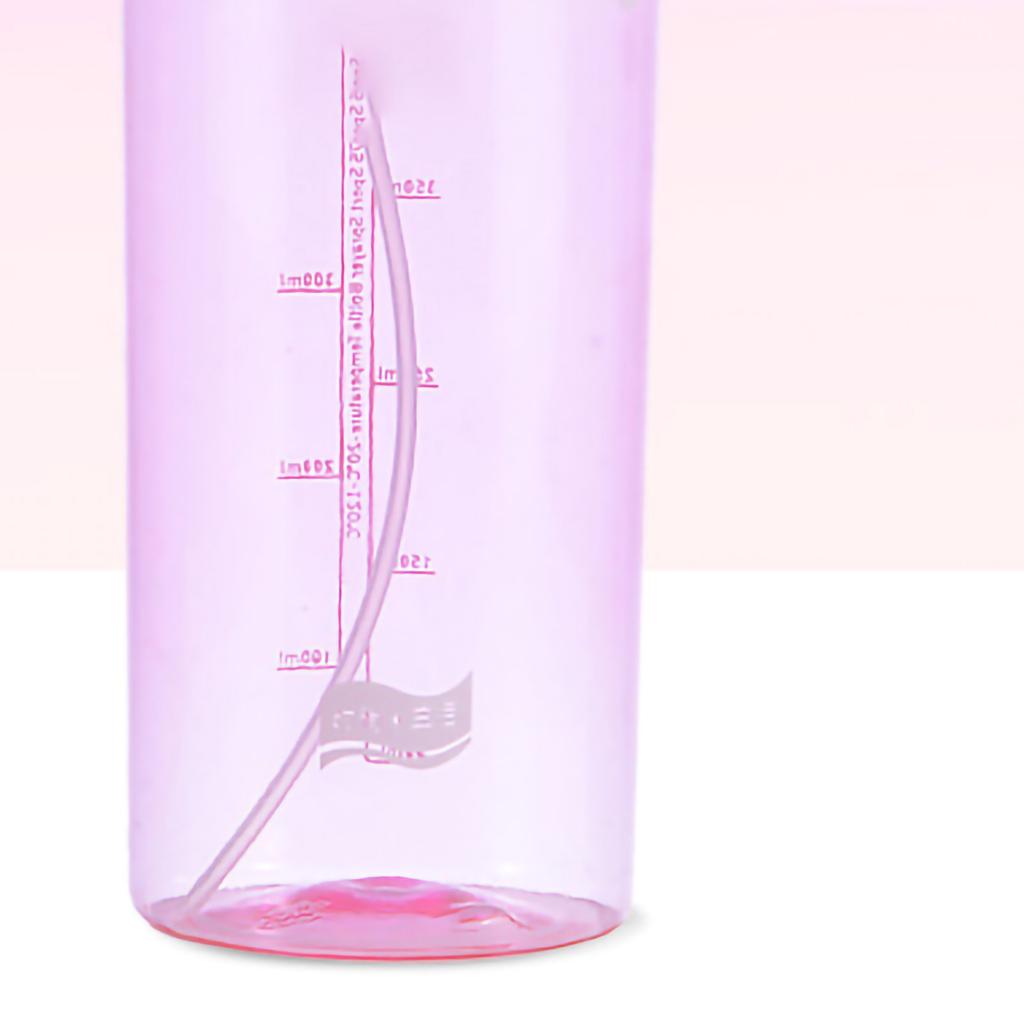 Flacone Spray Acqua Scala Trasparente 600ml Grande Capacità Plastica per Sport Escursionismo Picnic Rosa