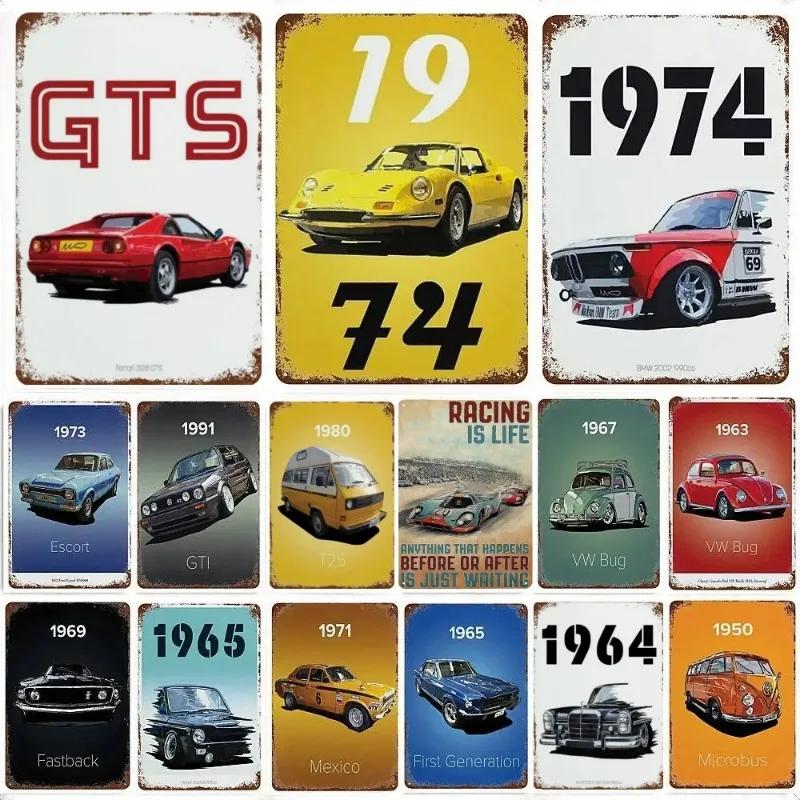 Metal Tin Poster 80s GTI Sports Classic Car Retro Metal Tin Sign Plaque Poster for Bar Club Wall Home Vintage Wall Plate Pendant