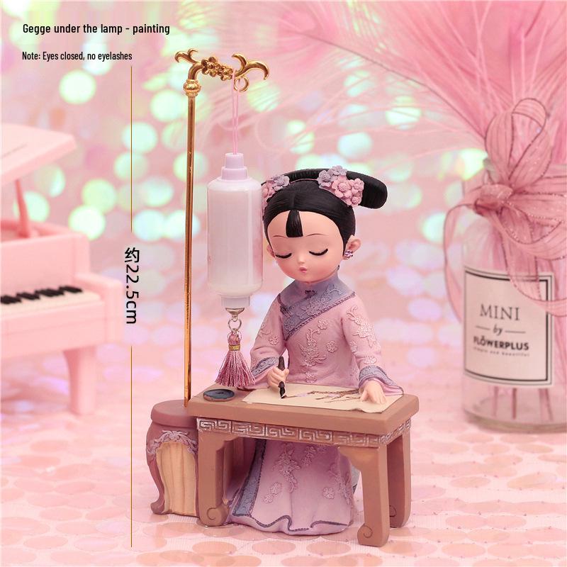 Boneca Princesa Estilo Antigo Xianci de Resina: Ornamento de Mesa Elegante e Presente para Menina