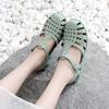 2026 Women's Hollow Soft Crystal Jelly Sandals - Flat, Low Heel, Beach & Rain Shoes