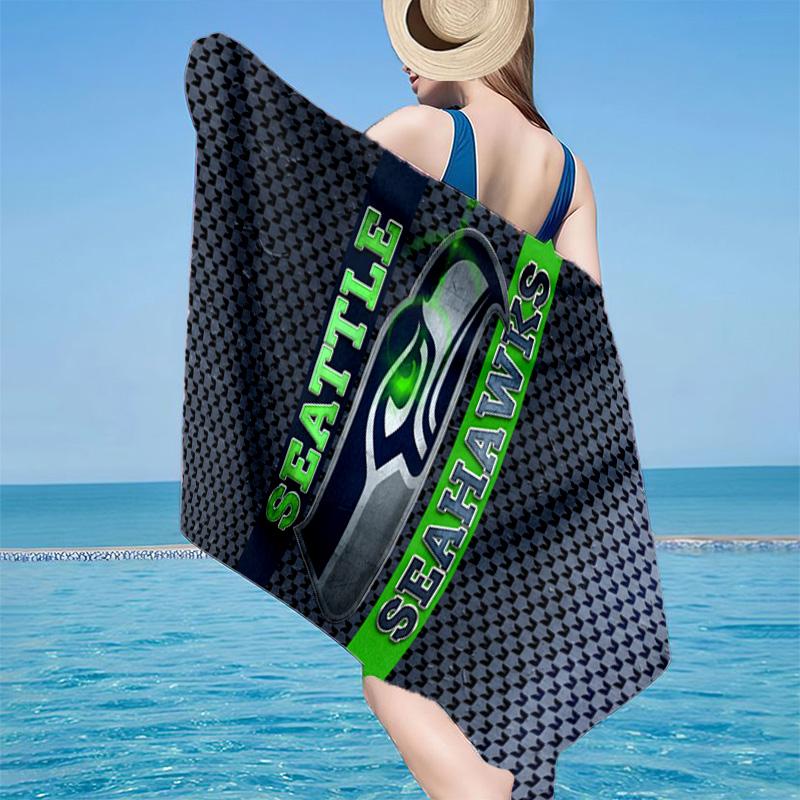 Seahawks Team Spirit Microfiber Beach Towel, Lightweight And Quick-Dry, for Summer Travel, Beach Essential, Swimming Pool