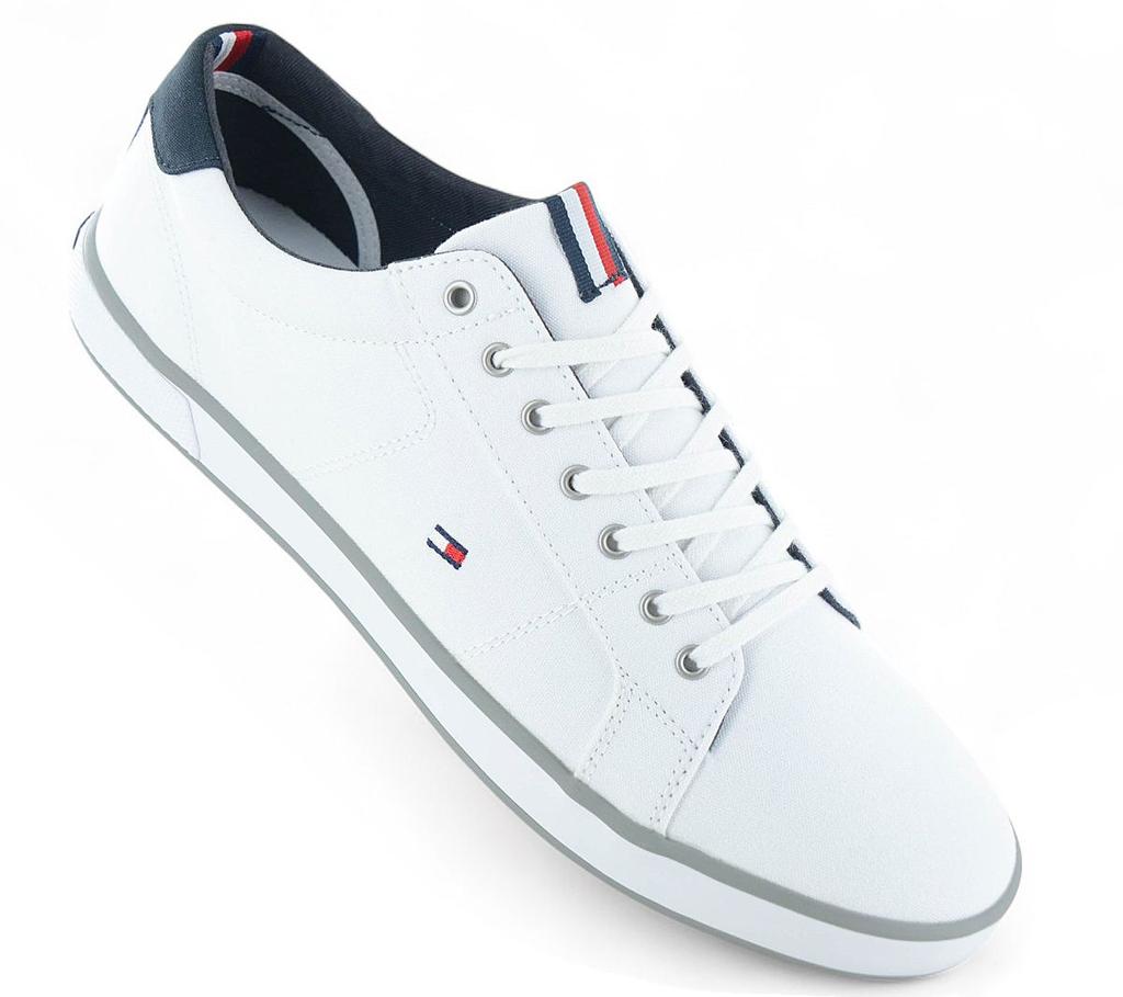 Tommy Hilfiger נעלי סניקרס גברים קנבס לבן FM0FM00596-100 מקורי