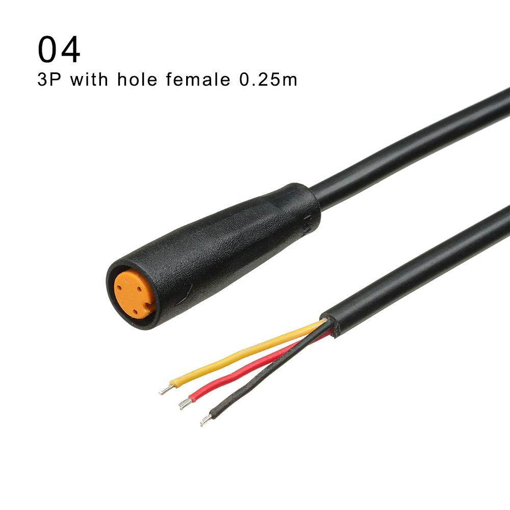 Black 9mm For Ebike Bafang Optional Cable 2/3/4/5/6Pin Cable Display Pin Waterproof Connector Base Connector