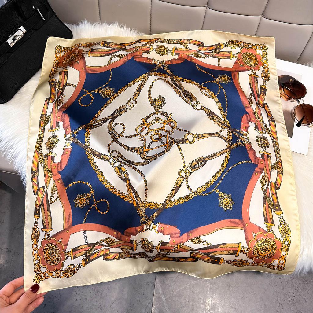 Fashion Square Fashion Foreign Style Small Silk Scarf Women'S Headband Decorative Scarf Dual-Purpose Small Square Scarf New Scarf