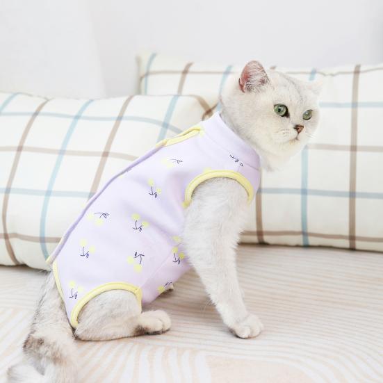 Yousheng Pet Surgery Recovery Suit Cute Pattern Prevent Bite/Lick Milk Fiber Fabric Thicken Pet Dog Cat Neutering Suit for Home
