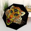 1pc Tiger Face Automatic Open/close Folding Umbrella, Compact Portable Travel Umbrella, Durable Construction Yy250809150