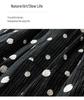 2026 Women's Quilted Polka Dot A-line Skirt - Black Cotton Linen, Thickened for Autumn/Winter