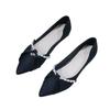 Huiliya French single shoes women's summer new temperament pointed flat bottom small fragrant wind shallow mouth pearl ladyshoes 23503