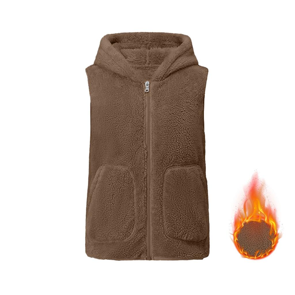 Women's Fall And Winter Temperament Double-Sided Coral Velvet Thickened And Padded Warm Plus Size Waistcoat Vests