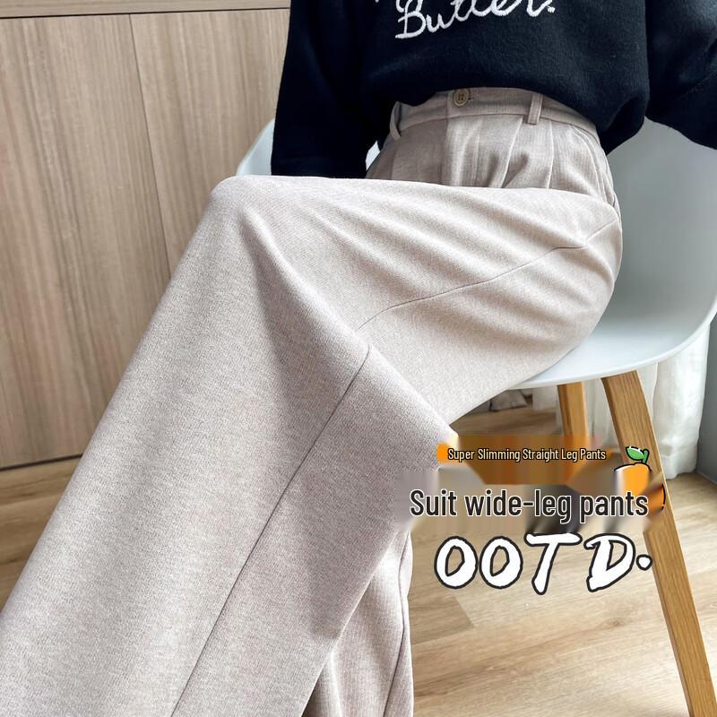 

HSTYLE Women s Wool Blend High-Waist Wide-Leg Suit Pants XL