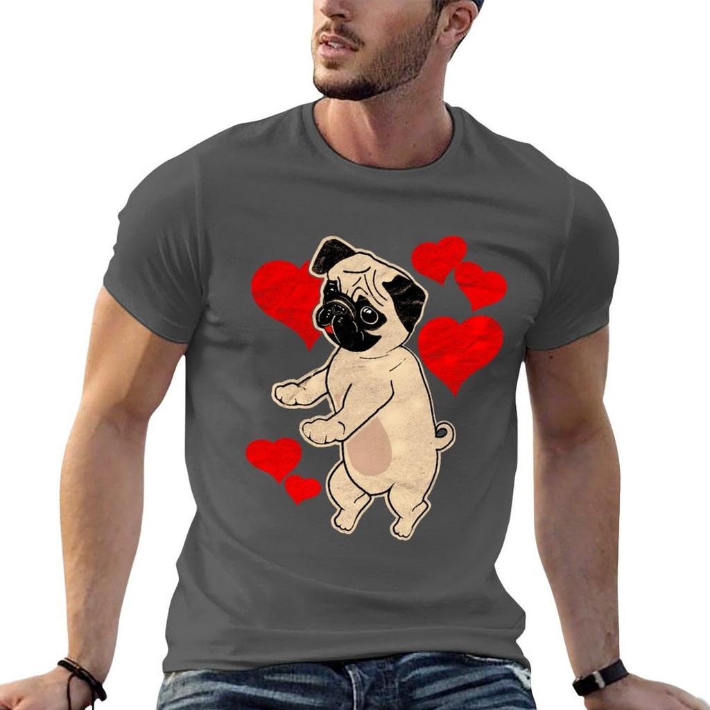 Valentines Day Pug Flossing Dog Tshirt Summer Holiday Tshirt