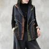 Damen Jeansweste Mantel Frühling Sommer Dünn Erscheinen Retro Damen Cowboy Weste Kontrastfarben Gratkante Lady Horse Clip