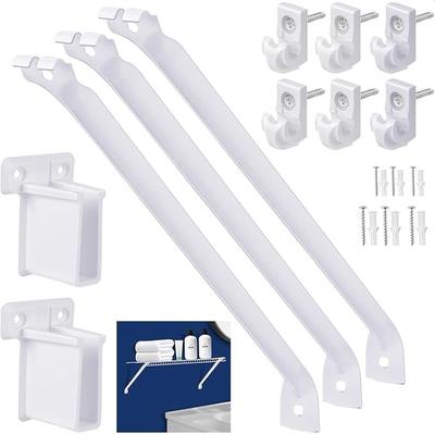 12 Inch Wire Shelf Set, Includes 3Wire Rack Support , 6Wire Shelf Clips and 2End ,Suitability for Wardrobe and Wall Bracket Installation ,3, 12 Inch,