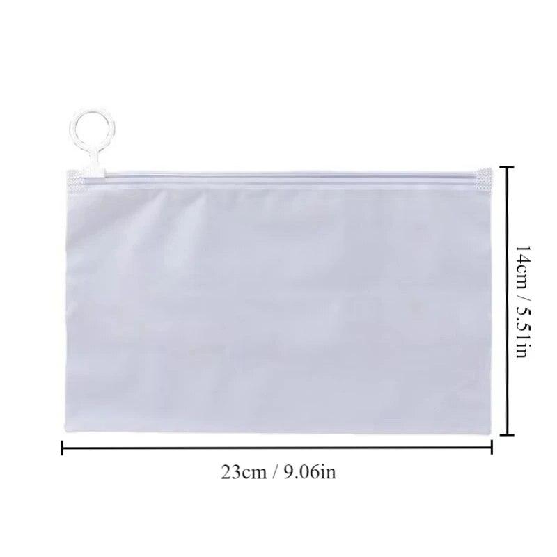 20/50 szt. Matowa Wodoodporna Torba do Przechowywania z Pętelką Przenośna Przezroczysta Zapinana na Zamek Podróżna Wielofunkcyjna Torba Opakowaniowa