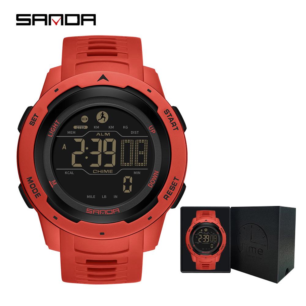 SANDA Unisex Sports Watch: Perpetual Calendar, Alarm, Dual Time Zones, Pedometer.