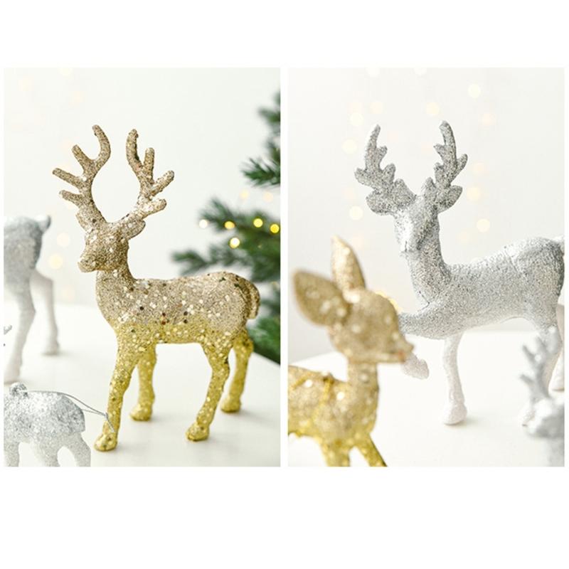 Shimmering Deer Christmas Tree Decoration, Plastic Ornament with Integrated Hanging Loop for a Bright Seasonal Accent