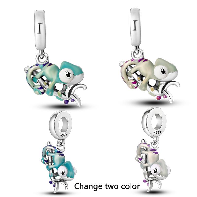 Butterfly Charms Fit Bracelets Chameleon Firefly 925 Silver Dragonfly Ladybug Bee Beads DIY Jewelry Making