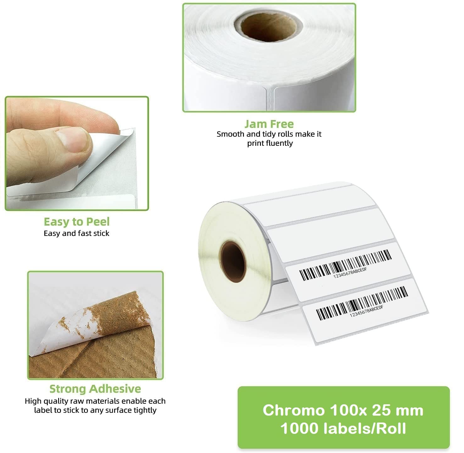 True-Ally 75X50 Direct Thermal (Dt) Barcode Label Sticker - 3 X 2 Inches - 75Mm X 50Mm - 1000 Labels Per Roll - White Se 1 Roll Per Pack(1000 Labels) белый