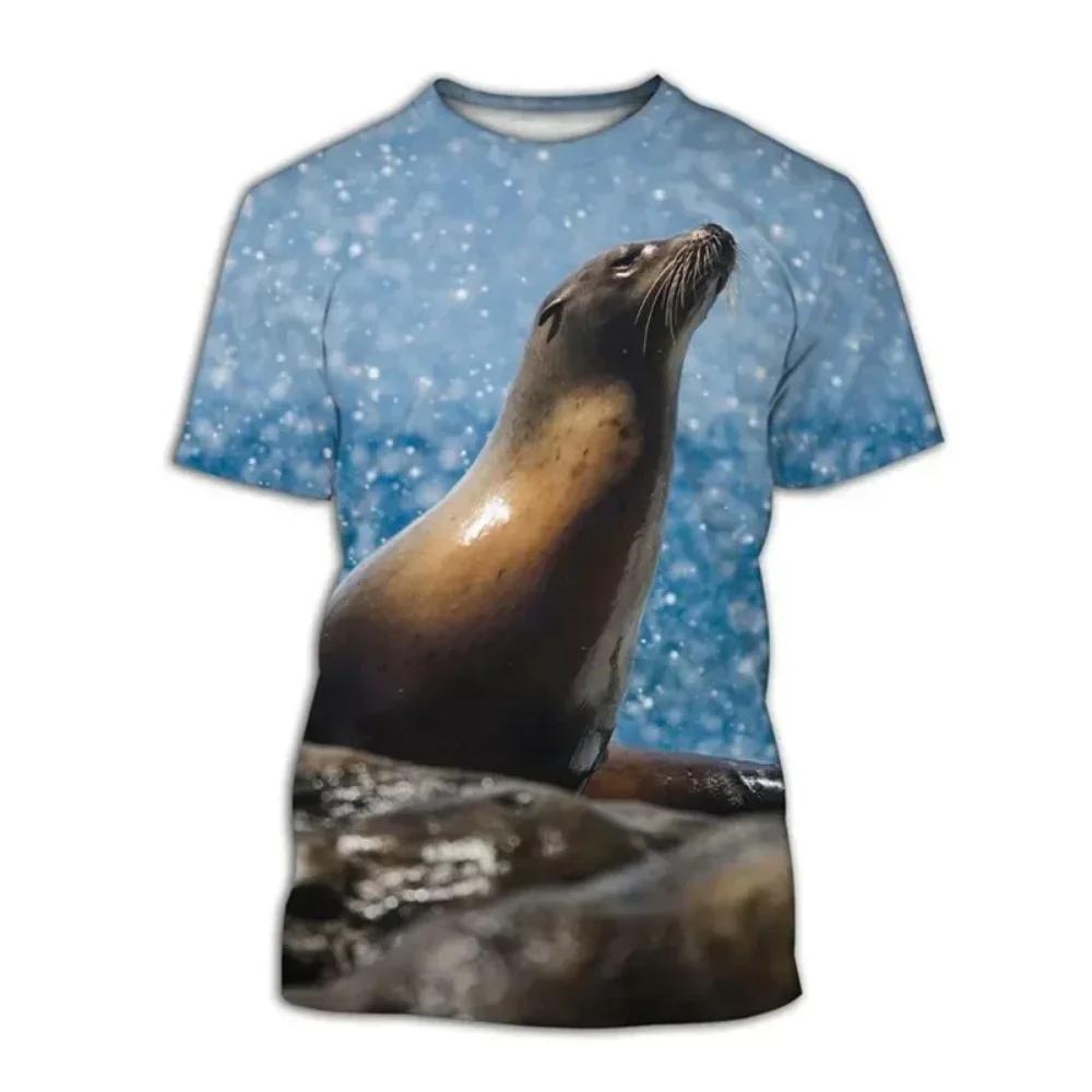 T-shirt Homme 2026 Tops Décontractés d'Été Impression Animal Drôle 3D Manches Courtes Vacances à la Plage T-shirt à Col Rond Pour Homme Vêtements Homme