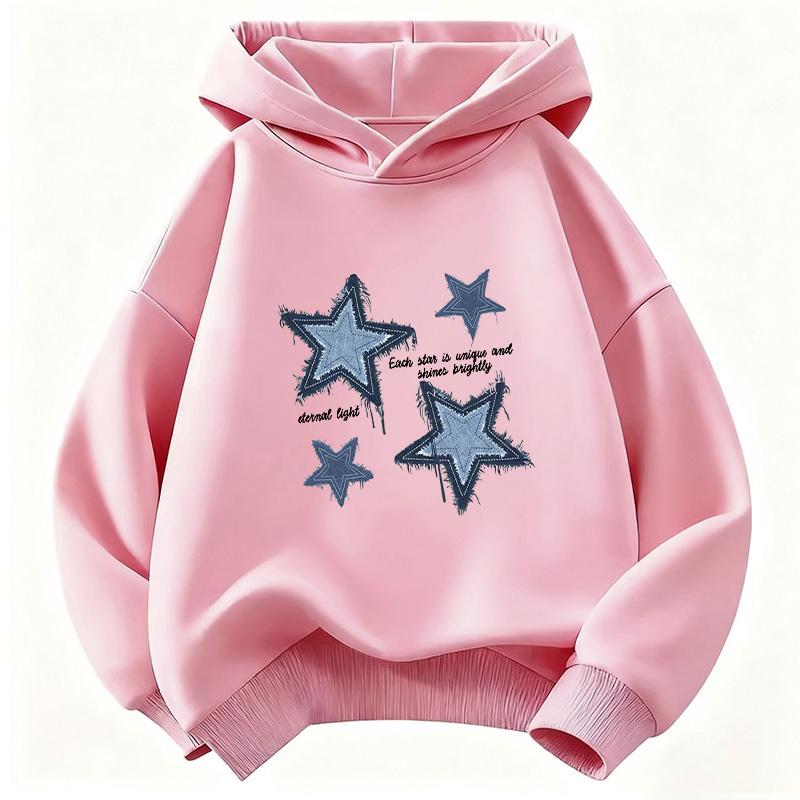 Streetwear Star Printed Hoodie Children's Sweatshirt Cute Hip Hop Hoody for Boys Girls Autumn Winter Casual Hoodies