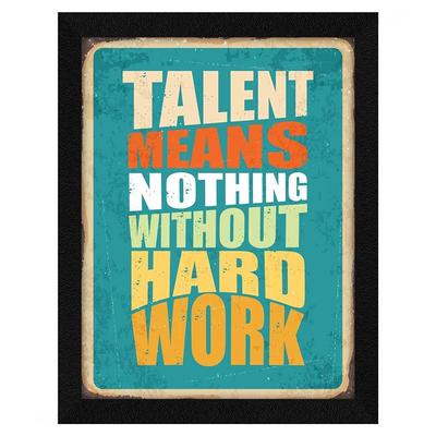 Motivational Quote Hard Work Wall Frame Art Painting, Multicolor, Motivational, 10 X 13 Inches, Set of 1