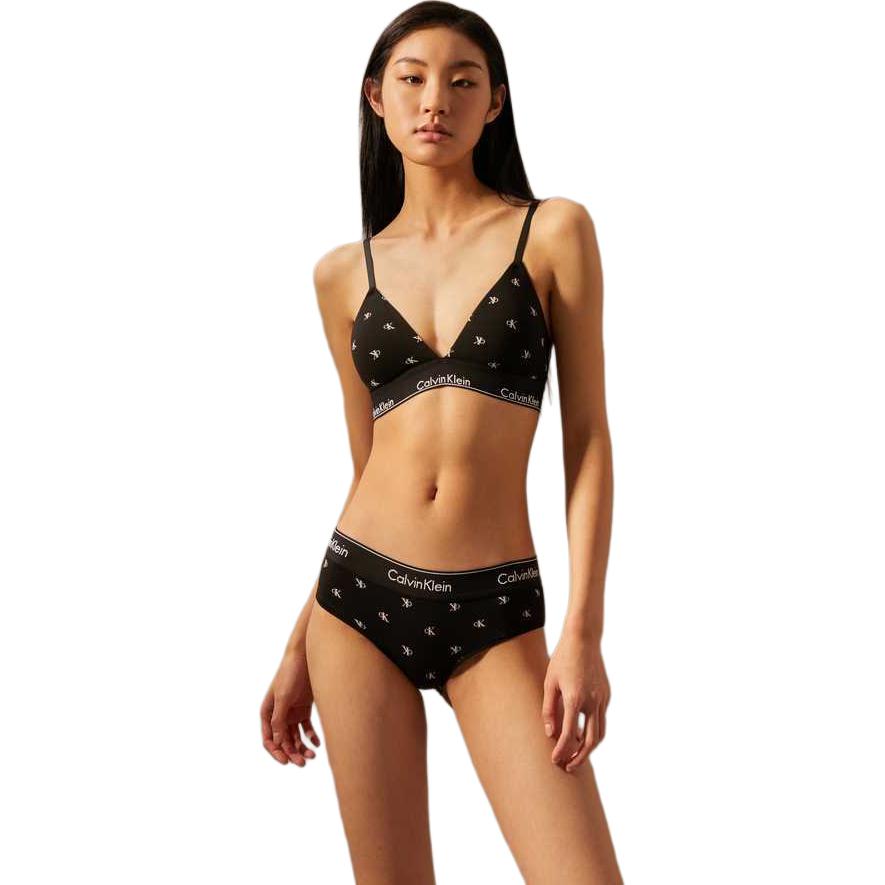 Calvin Klein Atração Moderna Sutiã Minimalista de Copa Triângulo com Acolchoamento Removível Sem Fio Roupa Íntima Feminina Preto QF5650-PCS