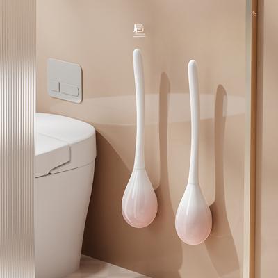 Toilet Brush No Dead Angle Household Perforation-free Toilet Silicone Brush Bathroom Wall Hanging Long Handle Toilet Seat Cleaner
